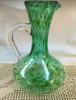 Green bubble Swirl Decanter with handle