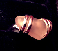 Pink Sea Glass Adjustable Ring