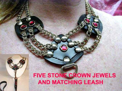 Regular 5 Stone Crown Jewels Necklace or Collar, depending on how it's made. (Dominant, Switchable, or Slave)