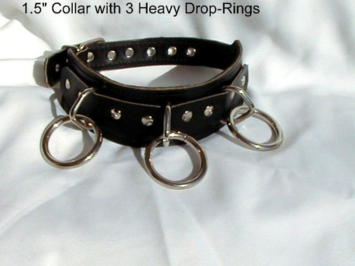 1.5 Inch Heavy Tapered Slave Collar with 3 Rings