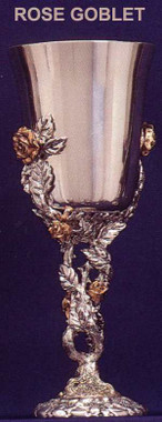Pewter Rose Goblet, Smooth Top (with no lead in top)