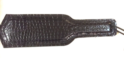 Pocket Paddle made in Brown Croc (Cowhide tanned to look like Crocodile), the reverse side is a regular heavy leather