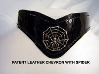 Chevron Collar with Spider ( Patent leather rarely available)
