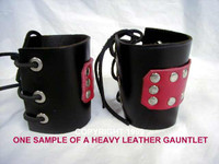 Heavy Leather Gauntlets (Pair)- Ren Fair Style (Other styles available)