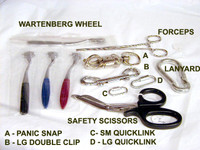 Wartenbergs, Scissors,Panic Snaps, Wide Mouth Double Clips/Quick Links