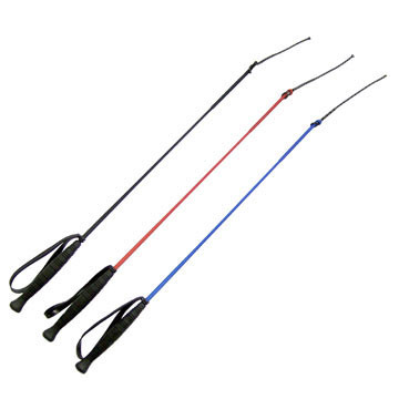  30 Inch Riding Whip: Black, Red and Blue