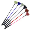 Patent Riding Crop with Studded Heart: Black or Red. In Metallics: Pink, Blue, Silver, Gold, Red, Green, Purple