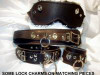 Matching Collar, Cuffs, Blindfold with Pirate's Lock Charms