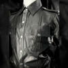 All Black Short Sleeve Leather Sjirt