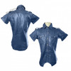 Short Sleeve Leather Shirt in Blue