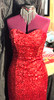 SceneWear Strapless Sequined Evening Gown with matching Waterfall Collar with Red Jewels. Striking!  Other Colors available.