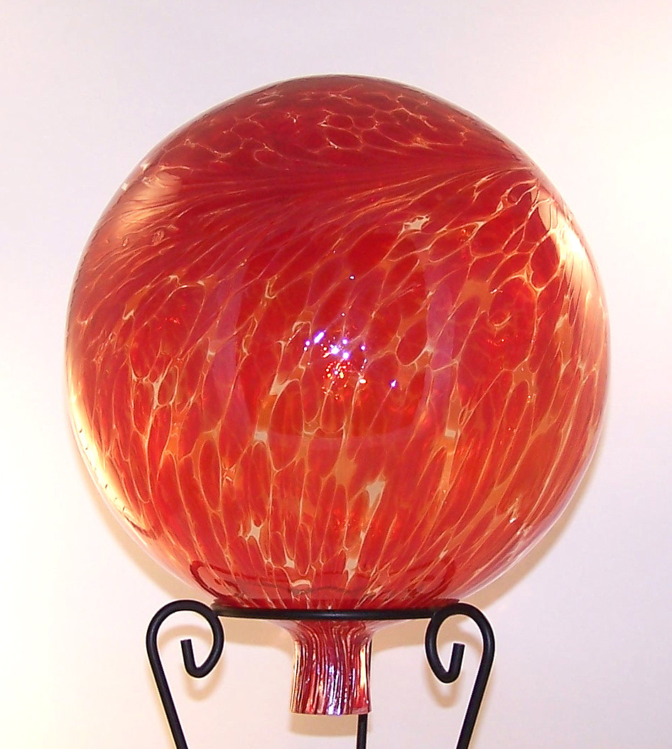 Glass Gazing Ball Red" 12 Inch