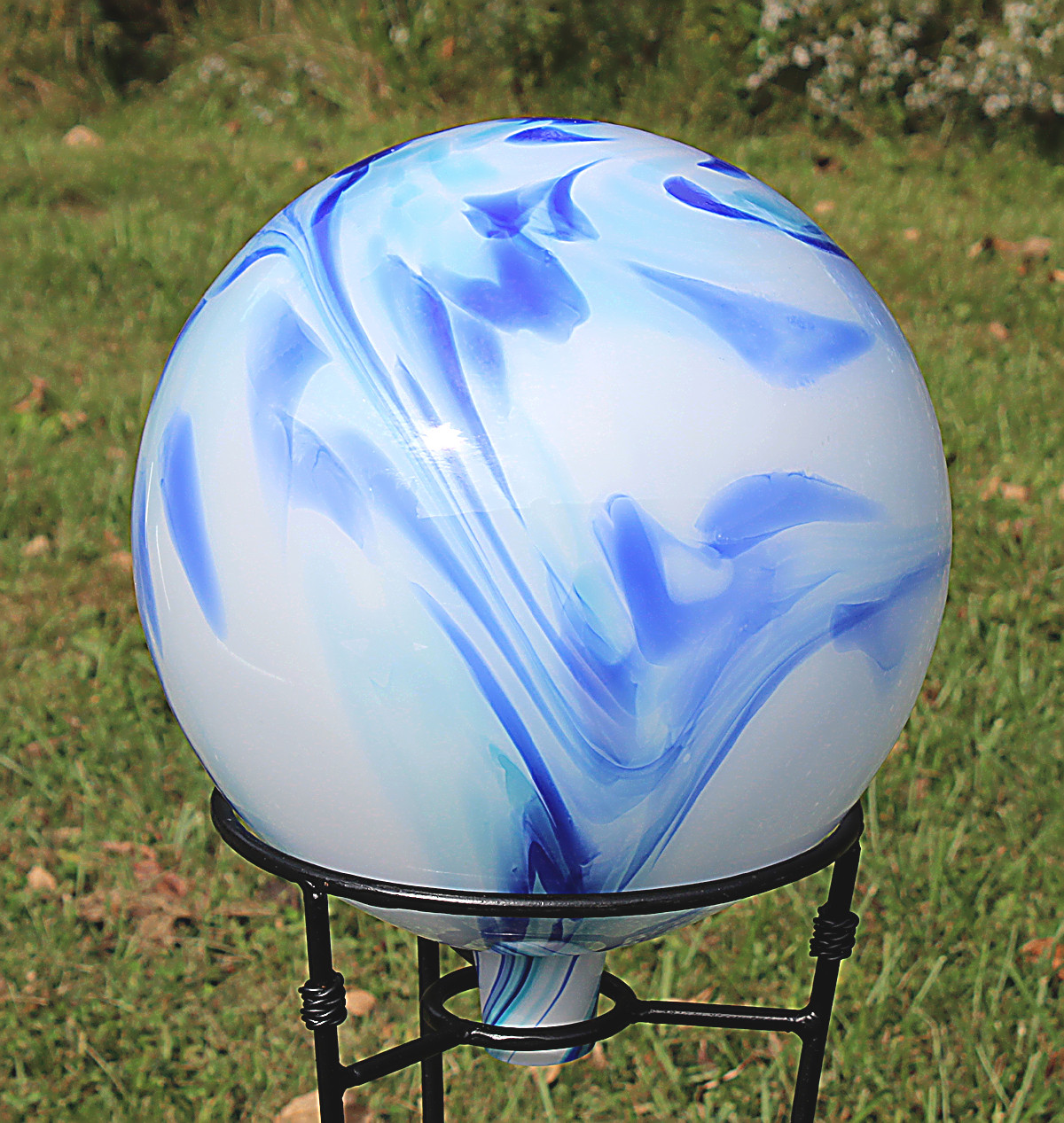 Over Opal Blue Gazing Ball