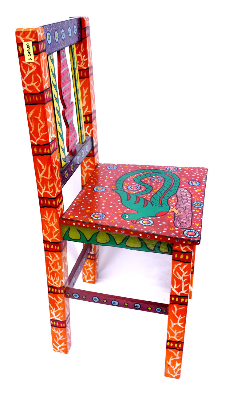 guatemalan hand painted chair, totonicipan style painting ...