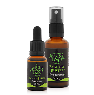 Baggage Buster Flower Essence Kit, consisting of Baggage Buster energy-clearing flower remedy and spray