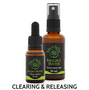 Baggage Buster Flower Essence Kits, containing clearing and releasing Baggage Buster flower remedy and energy clearing flower essence spray