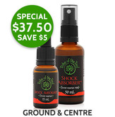 Save on Shock Absorber Flower Essence Kit, consisting of Shock Absorber Flower Essence and Shock Absorber Flower Essence Mist. Handmade from native Australian Bush Pea flowers to help ground and centre you when processing shock, trauma or upheaval 