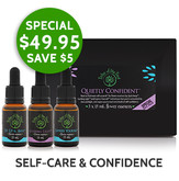 Save $5 on Quietly Confidence Flower Essence Kit, consisting of Up, Up & Away, Guiding Light, and Express Yourself flower remedies to support confidence, courage and self-expression
