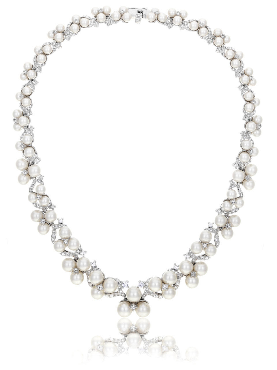 Pearl Cluster Bridal Necklace, Crystal Statement Jewelry & Wedding ...
