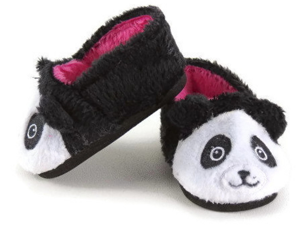 Panda Smiles - Women's Slide on Fuzzy Slippers | Shoetopia