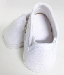 Canvas Slip On Shoes-White