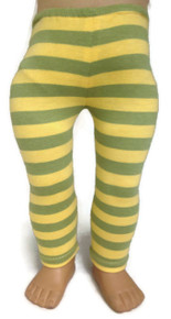 Yellow & Green Striped Knit Leggings
