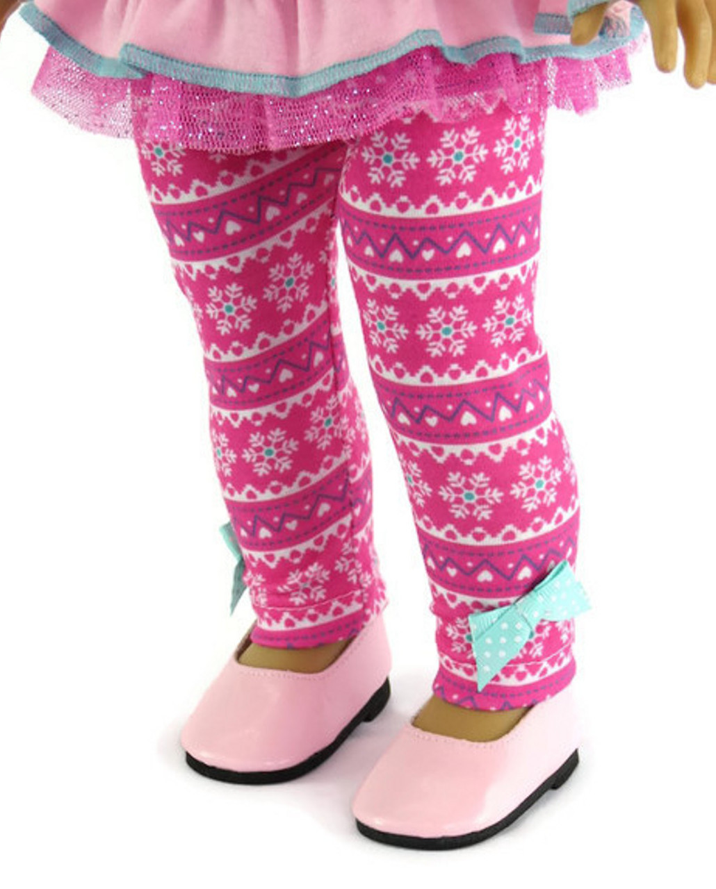 Pink Reindeer /& Snowflake Legging Outfit Set fits 18/" American Girl Doll Clothes
