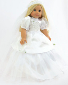 Wedding Communion Gown with Flowers & Veil