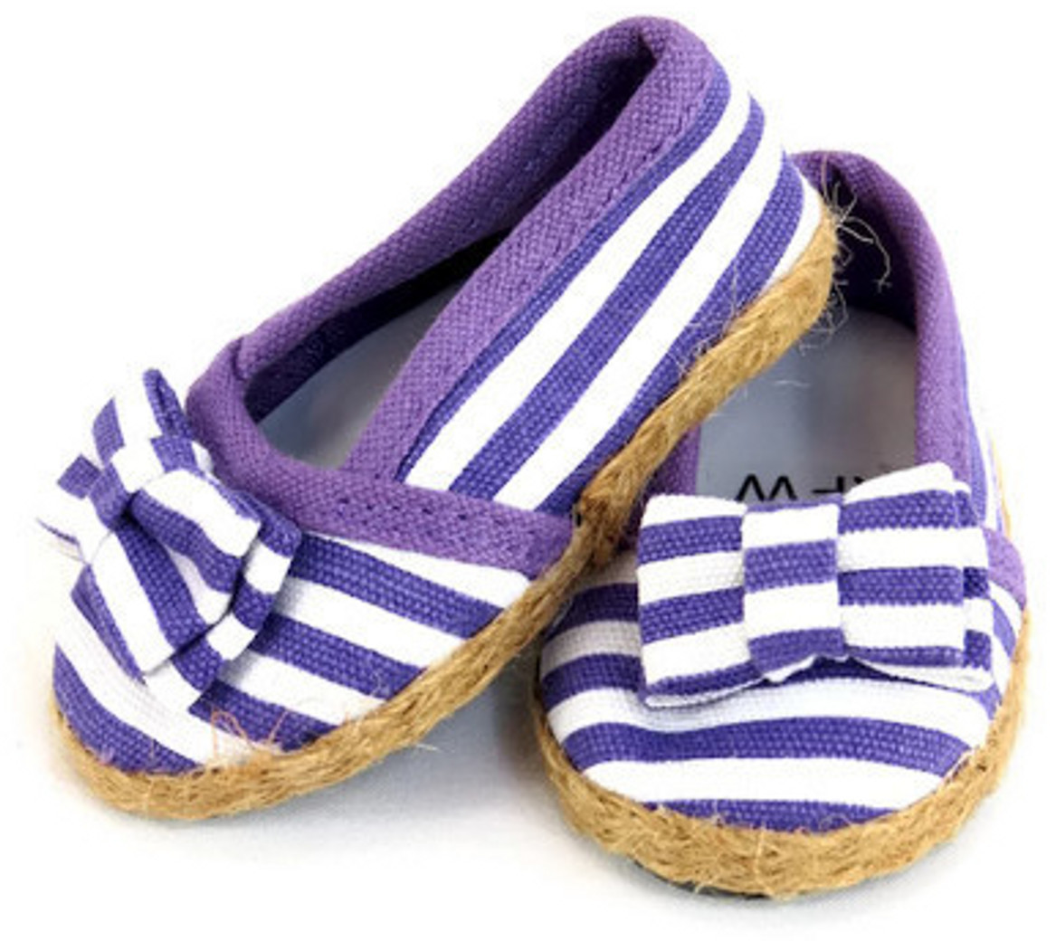striped flats with bow
