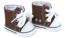 High Top Canvas Sneakers-Brown