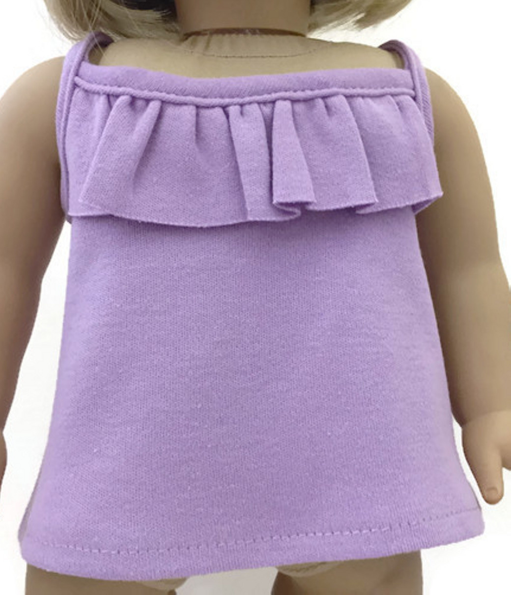 lavender ruffle top