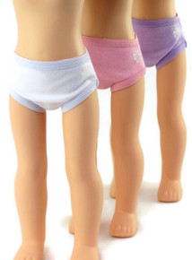 Panties 3 pack-White, Pink, & Lavender for Wellie Wishers Dolls