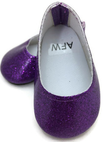 Glitter Slip On Dress Shoes-Purple