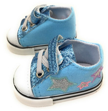 Glitter & Stars Tennis Shoes-Light Blue