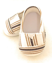 Canvas Slip Shoes-Brown Striped