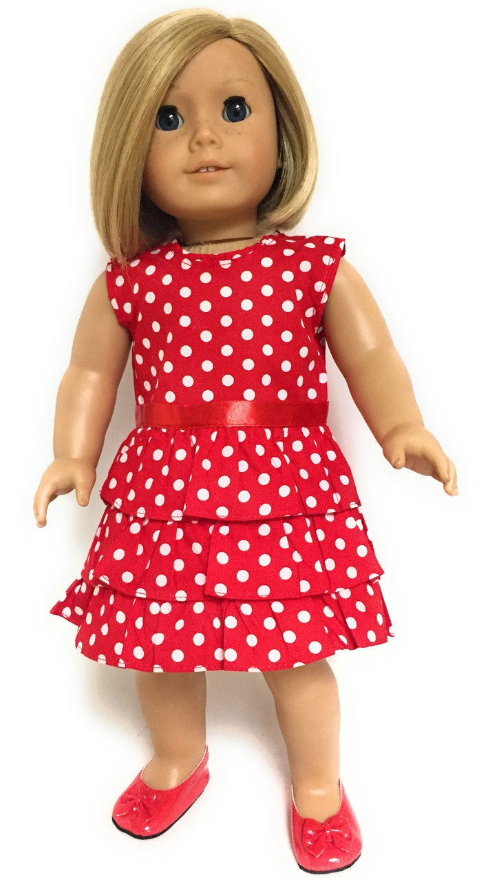 red and white polka dot dress