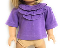 Top with Ruffled Neck-Purple