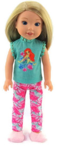 Little Mermaid Pajamas  for Wellie Wishers Dolls