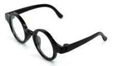 Circle Rimmed Glasses-Black for Wellie Wishers Dolls