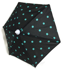 Umbrella-Black with Green Polka Dots