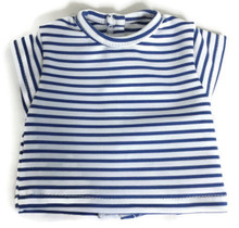 Striped Cap Sleeved Top-Blue & White