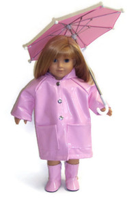 Raincoat, Umbrella, & Boots-Pink