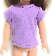 Capped Sleeved Knit Top-Lavender for Wellie Wishers Dolls 