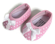 Polka Dot Ballet Flats-Pink & White
