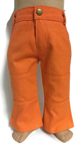 Denim Pants with Pockets-Orange