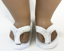Sequined Flip Flop Sandals-White