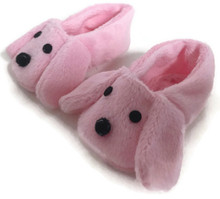Slippers-Pink Puppy Dog 