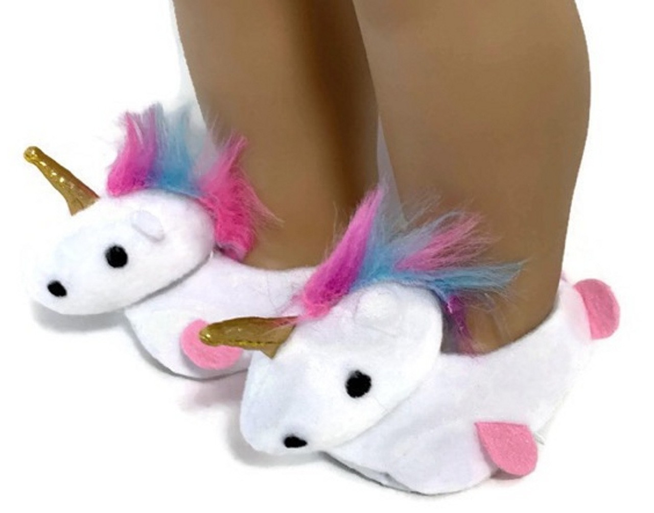Slippers-White Unicorn - Dori's Doll Boutique