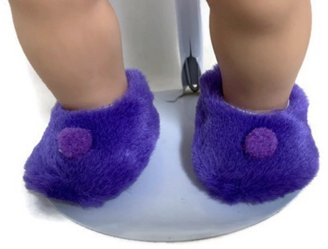 purple fuzzy slippers