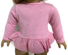 Striped Long Sleeved Top-Pink & White